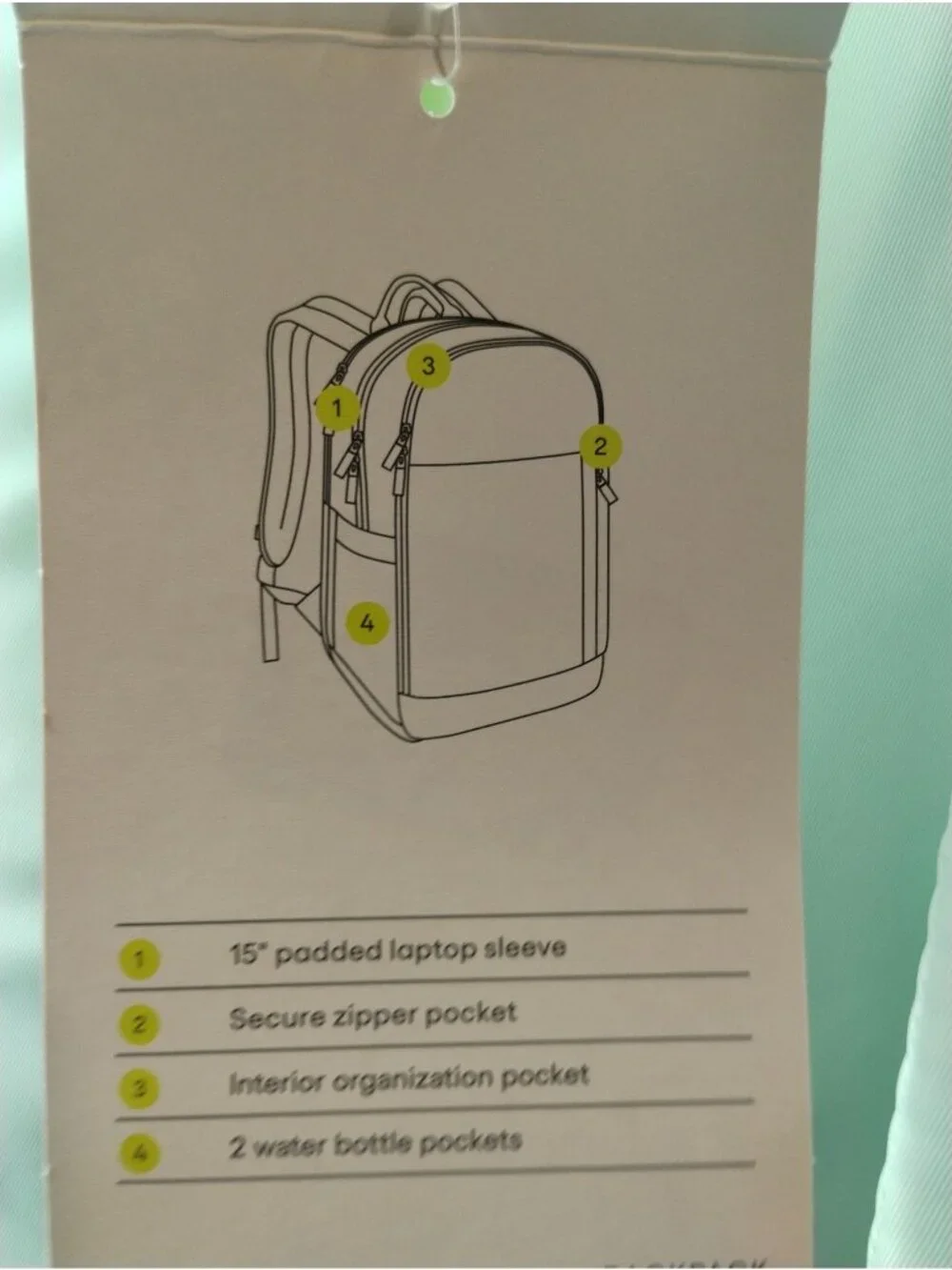 All In Motion Light Blue Backpack With Zippered Compartments